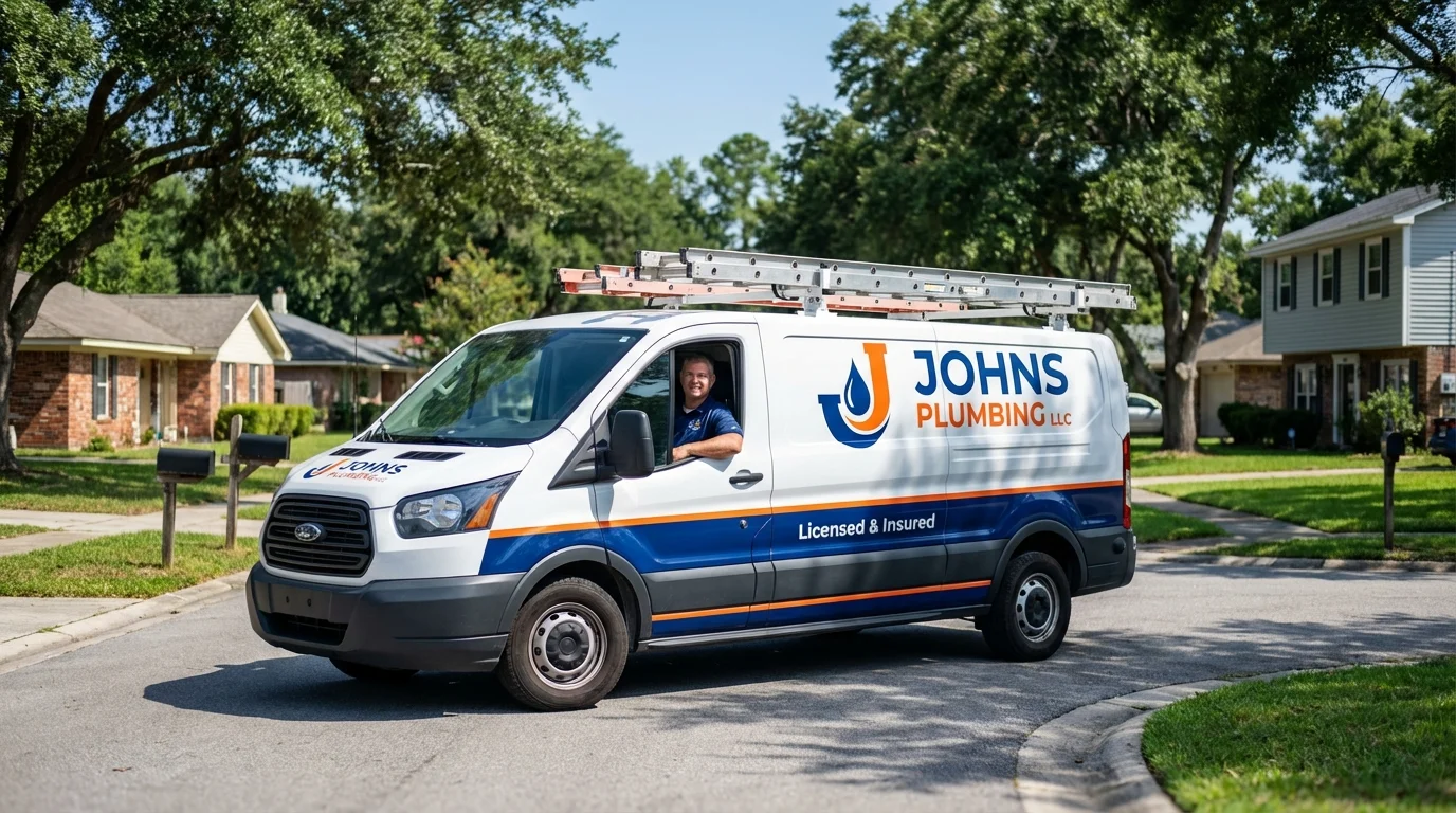 Johns Plumbing LLC service van in Santo Domingo Pueblo, NM