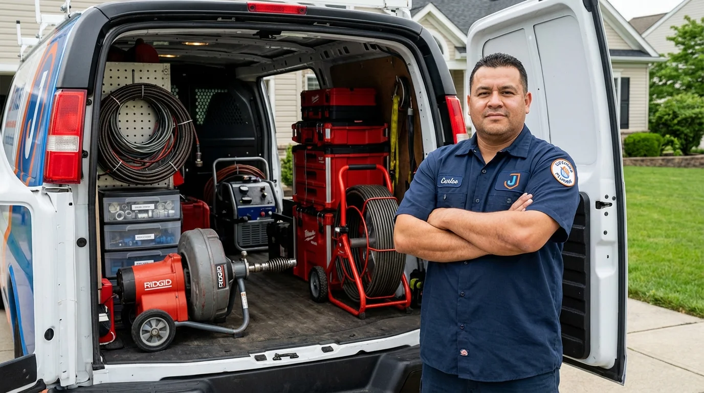 Professional drain cleaning equipment and Johns Plumbing LLC plumber in Santo Domingo Pueblo